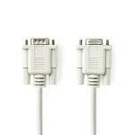 Billede af Seriel kabel D SUB 9 Pin han hun Nikkelplateret 2.00 m Runde PVC Elfenben Label