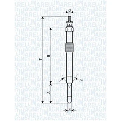 Billede af MAGNETI MARELLI 062900049304 Gløderør 11V 10A M10X1 PEUGEOT: 308 I SW, 407 307 FORD: MONDEO 4 Turnier, S Max Mk1, C Max, VOLVO: V50, V70 3