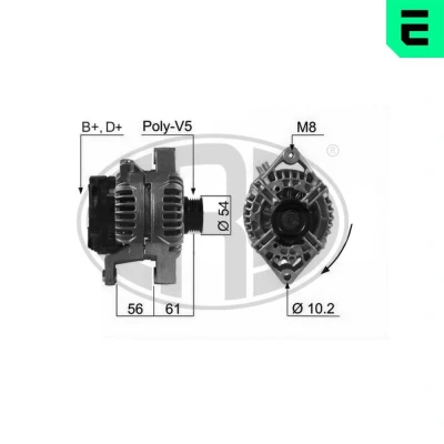 Billede af ERA 210584A Generator 14V 120A OPEL: Zafira B, Vectra C Caravan, Sedan, SAAB: 9 3 Cabriolet, Stationcar