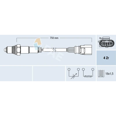 Billede af FAE 77399 Lambdasonde VOLKSWAGEN: Polo V Hatchback, CC, Scirocco III, SKODA: Fabia 2, Rapid Spaceback, AUDI: Q3