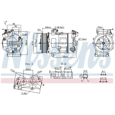 Billede af NISSENS 890947 Kompressor DCS17IC 12 PAG 46 YF R 134a