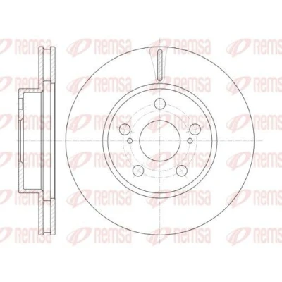 Billede af REMSA 61250.10 Bremseskiver foraksel 255, 255 22 5 ventileret TOYOTA: Prius II Liftback