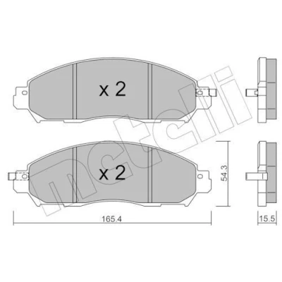 Billede af METELLI 22 1081 1 Bremseklodser med akustisk advarsel for slid NISSAN: Leaf II
