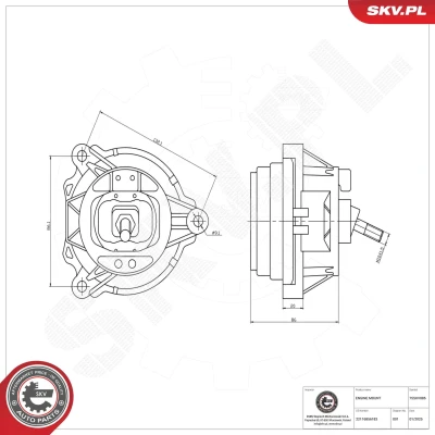Billede af ESEN SKV 75SKV086 Motorophæng venstre Hydroleje Gummi, plastik 226mm 86mm BMW: 3 Touring, X3, 1 Hatchback
