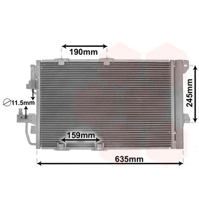 Billede af VAN WEZEL 37005326 Kondensator med tørrer Aluminium 554 OPEL: Astra G Caravan, Zafira A
