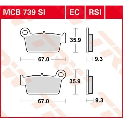 Billede af TRW Sinter Offroad Racing MCB739RSI Bremseklodser