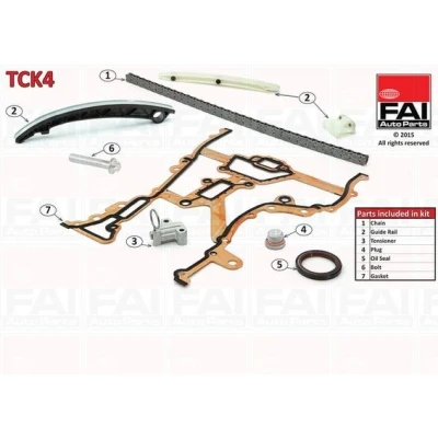 Billede af FAI AutoParts TCK4 Styrekædesæt med pakninger, uden tandhjul Simplex, Boltkæde OPEL: Corsa D Hatchback, Meriva A, C Hatchback