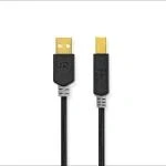 Billede af USB kabel 2.0 A han B 480 Mbps Guldplateret 2.00 m Runde PVC Anthracite Window Box