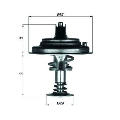 Billede af MAHLE ORIGINAL TX 26 80D1 Termostat 80 67 med pakning MERCEDES BENZ: S klasse Sedan, G SUV, SL Cabriolet
