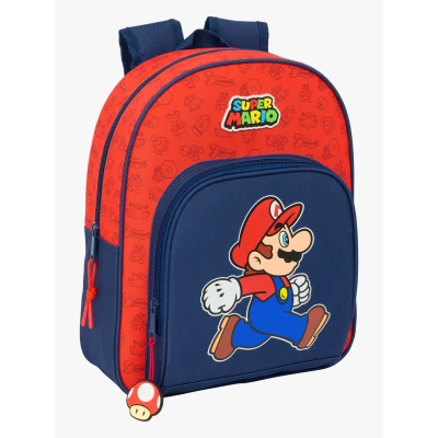 Billede af Super Mario Skoletaske Trick Rød Mørkeblå 28 x 34 10 cm