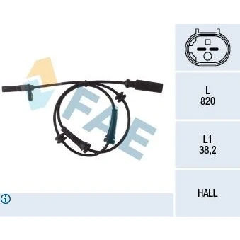 Billede af SNR ASB158.04 ABS sensor aktiv 820