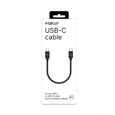 Billede af Celly USBCUSBCCOT30BK USB ladekabel sort Boks