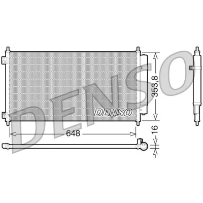 Billede af DENSO DCN40010 Kondensator med tørrer R 134a HONDA: ACCORD 8