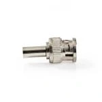 Billede af BNC stik Lige Han Nikkelplateret 50 Ohm Krymp Kabeldiameter: 6.0 mm Stål Sølv 25 stk. Plastikpose