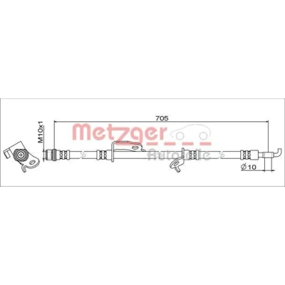 Billede af METZGER 4111012 Bremseslange højre foraksel 705