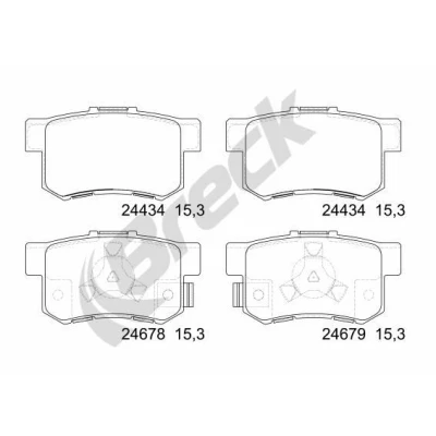 Billede af BRECK 24434 00 704 Bremseklodser med akustisk advarsel for slid, Inkl. slidadvarselskontakt HONDA: ACCORD 8, CR V 4, 8 Kombi