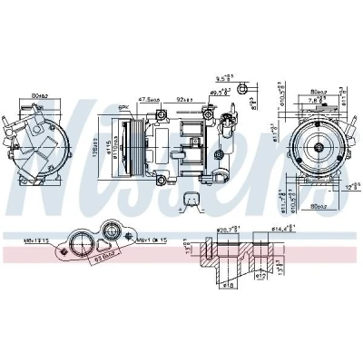Billede af NISSENS 890606 Kompressor 5SEL09C 12 PAG 46 R 134a CITROËN: C3 II, DS3 Hatchback, PEUGEOT: 208 I Hatchback