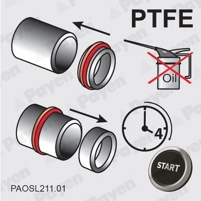 Billede af PAYEN LK5024 Krumtapaksel Pakdåse PTFE (Polytetrafluorethylen)/ACM (Polyacryl gummi) integreret hus VOLKSWAGEN: Passat B8 Variant, Polo V Hatchback
