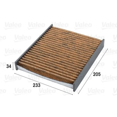 Billede af VALEO 701011 Kabinefilter Aktivkul filter med Polyphenol, anti skimmel virkning, antiallergisk virkning 235 209 34 CLIMFILTER SUPREME