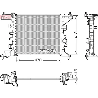 Billede af DENSO DRM20121 Radiator 470 428 16