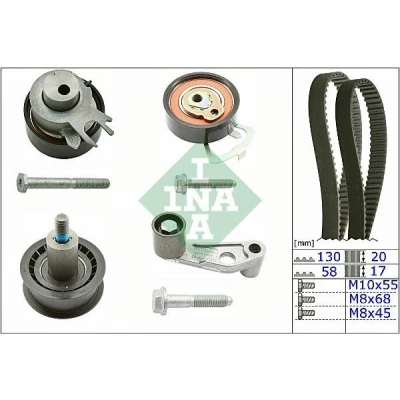 Billede af INA 530 0089 10 Tandremssæt 130 VOLKSWAGEN: Polo IV Hatchback, Golf 4, Caddy 3, SKODA: Octavia 1 Combi, II Fabia AUDI: A2