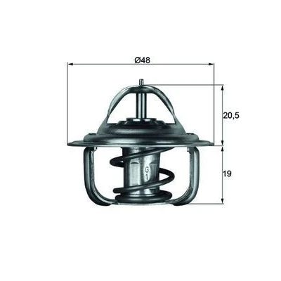 Billede af MAHLE ORIGINAL TX 1 87D Termostat 87 48 med pakning OPEL: Kadett C Sedan, Corsa B Hatchback, Manta SAAB: 96, AUDI: 80 B1 Sedan