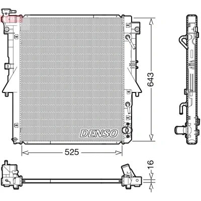 Billede af DENSO DRM45055 Radiator 525 669 16