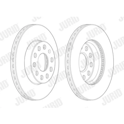 Billede af JURID 562990JC 1 Bremseskiver 276 24 5 112 ventileret coatet med skruer VOLKSWAGEN: Golf 7, 7 Variant, Sportsvan, SKODA: Octavia 3 Combi