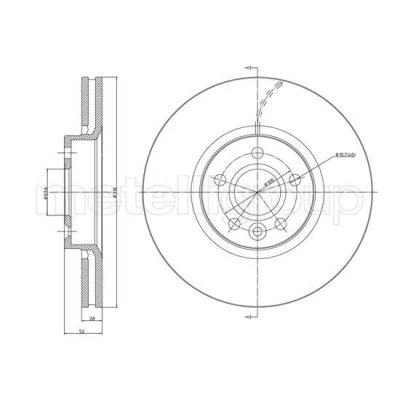 Billede af METELLI Bremseskive VOLVO: V70 3, V60 I, S80 II, FORD: S Max Mk1, Galaxy Mk2 MPV, BMW: 3 Coupe 315,7mm 28,0mm 5 ventileret 23 1181C Bremseskiver