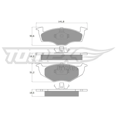 Billede af TOMEX brakes TX 10 86 Bremseklodser foraksel VOLKSWAGEN: GOLF 3, Polo III Classic, Variant, SEAT: Ibiza 2