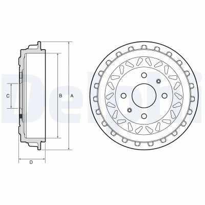 Billede af DELPHI BF663 Bremsetromler 258mm
