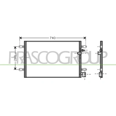 Billede af PRASCO AD034C001 Kondensator 18mm 15mm Aluminium 640mm AUDI: A6 C6 Avant