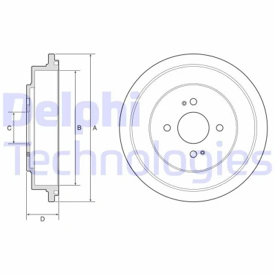 Billede af DELPHI BF614 Bremsetromler uden ABS sensorring, hjullejer, leje 282