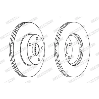 Billede af FERODO PREMIER Coat+ disc DDF1216C Bremseskiver 275 25 5 ventileret coatet uden skruer TOYOTA: RAV4 II SUV