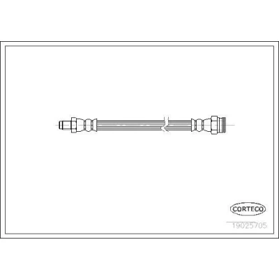 Billede af CORTECO 19025705 Bremseslange bagaksel 153 PEUGEOT: 205 II Hatchback