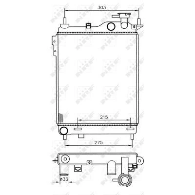 Billede af NRF 53359 Radiator Aluminium 370 318 16 Loddet køleripper HYUNDAI: Getz