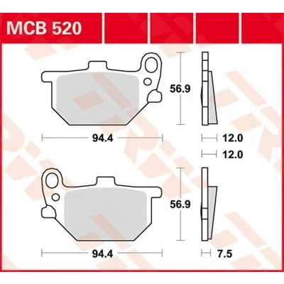 Billede af TRW Organic Allround MCB520 Bremseklodser