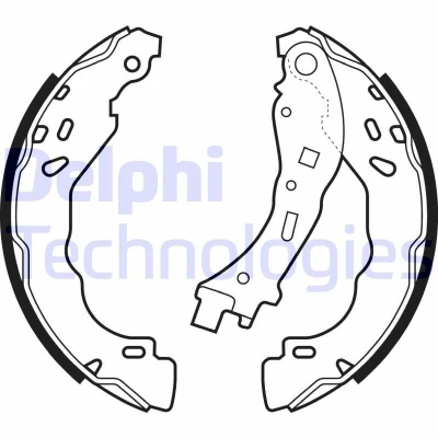 Billede af DELPHI LS2065 Bremsebakker 203 39 CITROËN: C3 II, C4 II Cactus, DS3 Hatchback, PEUGEOT: 208 I Hatchback