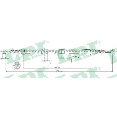 Billede af LPR C0388B Håndbremsekabel 1715/1500 Skivebremse MAZDA: 626 V Sedan