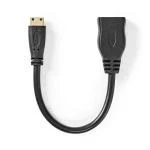 Billede af High Speed HDMI kabel med Ethernet stik Mini 4K@30Hz 10.2 Gbps 0.20 m Runde PVC Sort Plastikpose