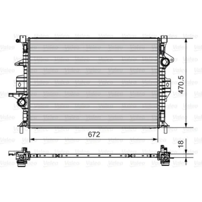 Billede af VALEO 735550 Radiator Aluminium 470 672 18