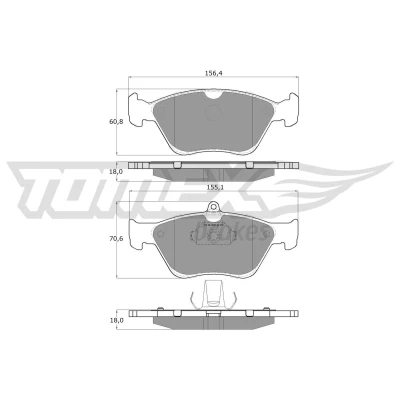 Billede af TOMEX brakes TX 11 88 Bremseklodser foraksel Forberedt til slidindikator OPEL: Calibra A, Vectra A Sedan, Omega B SAAB: 900 II Hatchback