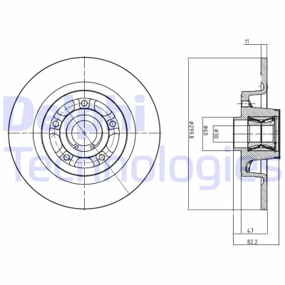 Billede af DELPHI BG9023RS Bremseskiver 300 11 5 fuldstændigt olieret ubehandlet med hjulleje, ABS sensorring RENAULT: ESPACE 4
