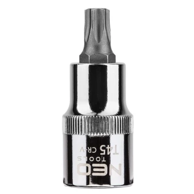 Billede af NEO TOOLS 08 755 Skraldenøgleindsats (Hexagon) 1/2 T45 Krom vanadium stål, Værktøjsstål indre torx