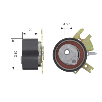 Billede af GATES FleetRunner Micro V Stretch Fit T43089 Strammehjul, tandrem PEUGEOT: 307 SW, 407 Sedan, CITROËN: C5 3