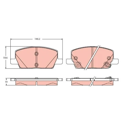 Billede af TRW GDB2407 Bremseklodser med akustisk advarsel for slid OPEL: Insignia B Sports Tourer, Grand Sport, Mokka / X