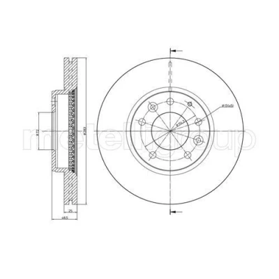 Billede af METELLI 23 0621C Bremseskiver 283,0 25,0 5 72,0 ventileret lakeret MAZDA: 6 Stationcar, Hatchback, Sedan