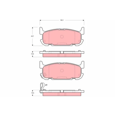 Billede af TRW GDB3318 Bremseklodser med akustisk advarsel for slid MAZDA: MX 5 2
