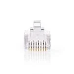 Billede af RJ45 stik Han Solid UTP CAT6 Lige Guldplateret 10 stk. PVC Gennemsigtig Box