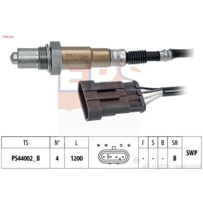 Billede af EPS 1.998.353 Lambdasonde Made in Italy OE Equivalent opvarmet, pladesonde, Gevind, forsmurt ALFA ROMEO: Spider, 159 Sportwagon, 156 Sportwagon